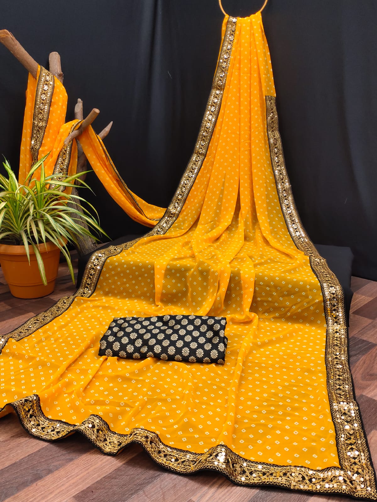 Gc Pure Georgette Embroidery Printed Saree Catalog